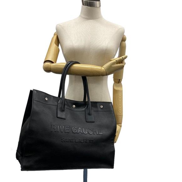 SAINT LAURENT 686266 Rive Gauche Tote Bag Handbag Black - Picture 14 of 15